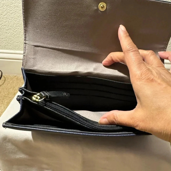 Tutilo three section clutch/wallet- two-toned - black and navy. - Picture 3 of 9